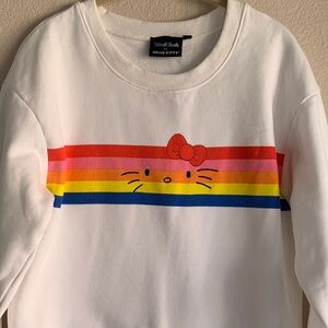 ModCloth Hello Kitty Rainbow Striped Sweater Sweatshirt Large
